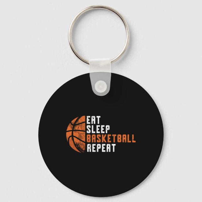 Basketball-Trainer essen Schlaf Basketball Wiederh Schlüsselanhänger (Vorderseite)