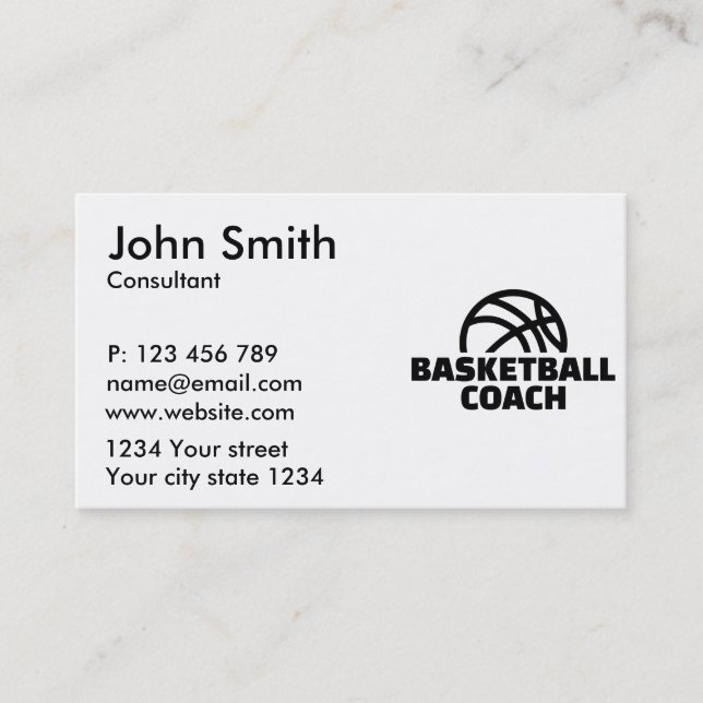Basketball-Trainer Visitenkarte (Vorderseite)