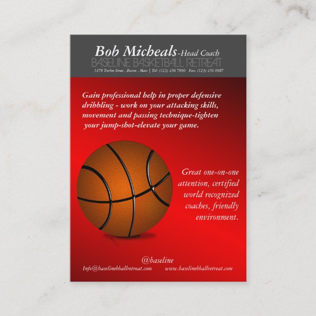 Basketball Trainer-Visitenkarte Visitenkarte (Vorderseite)