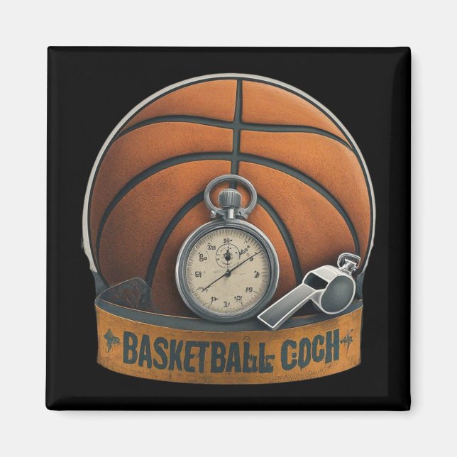 Basketball-Trainerpfeife Stopwatch Magnet (Vorne)