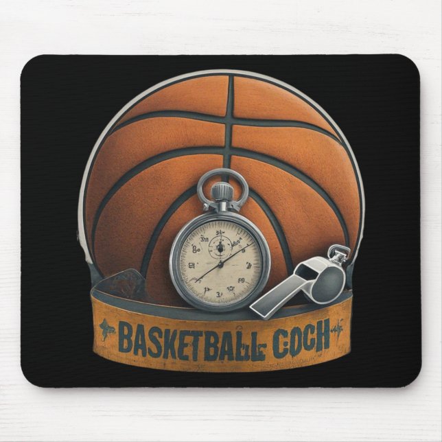 Basketball-Trainerpfeife Stopwatch Mousepad (Vorne)