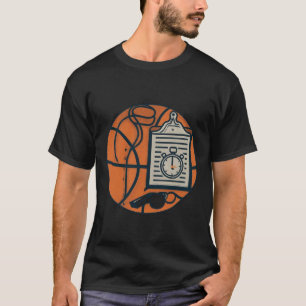 Basketball-Trainerpfeife Zwischenablage Stoppuhr T-Shirt