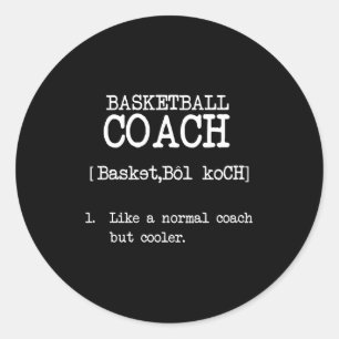 Basketball-Trainers-Definitions-lustiges Runder Aufkleber