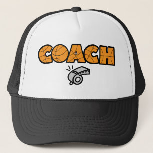 Basketball-Trainerspfeife, orange Truckerkappe