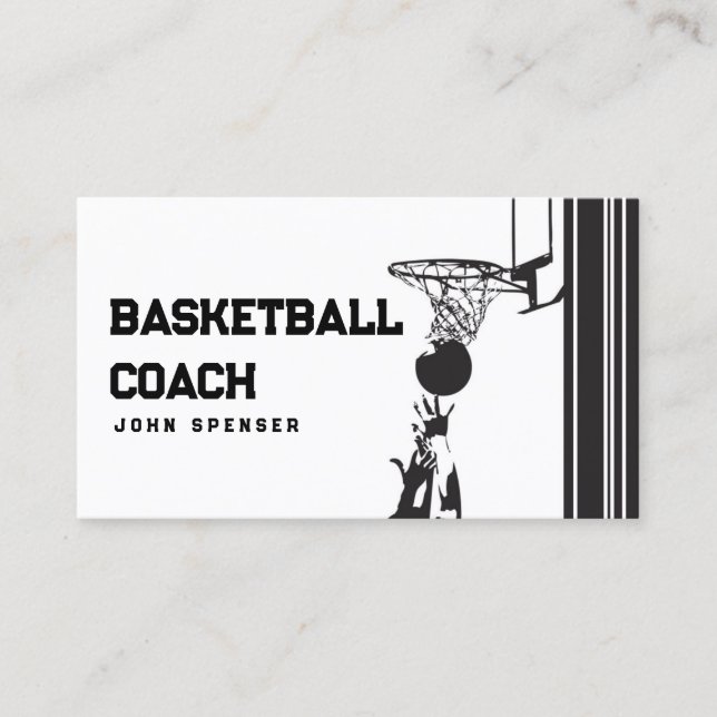 Basketball-Trainerunterricht Vector Grafikkarte Visitenkarte (Vorderseite)