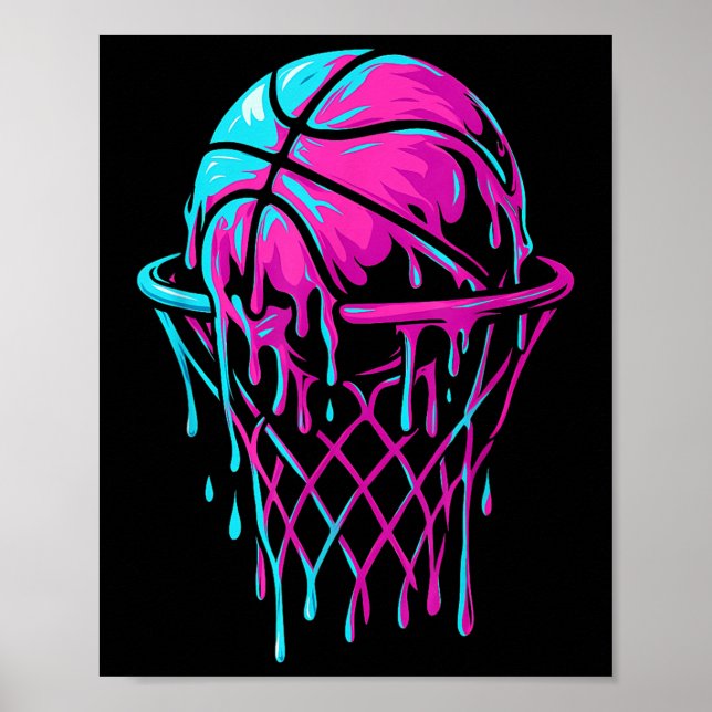 Basketball Tropfen für Jungen und Mädchen Kinder Poster (Vorne)