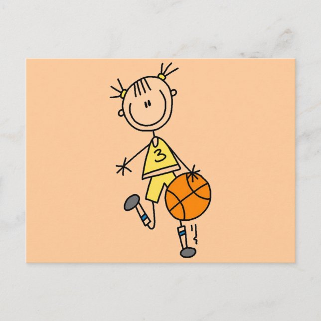 Basketball-Tshirts und Geschenke für Mädchen Postkarte (Vorderseite)