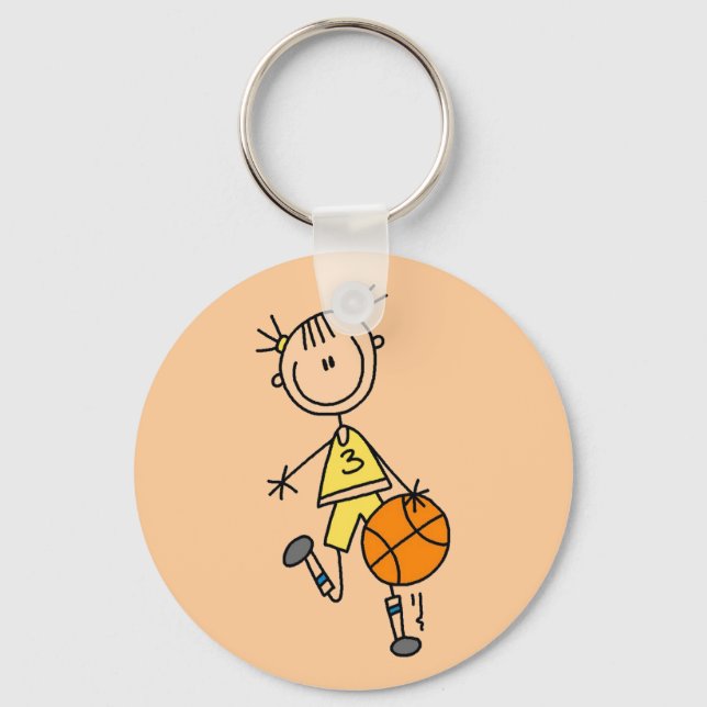 Basketball-Tshirts und Geschenke für Mädchen Schlüsselanhänger (Vorderseite)