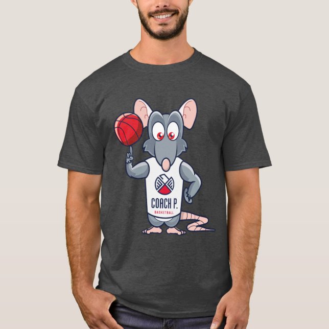Basketball-Turnhallen-Ratte des Zug-P - Grau T-Shirt (Vorderseite)