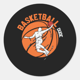 Basketball Typ Design für Basketball Lover Runder Aufkleber