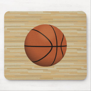 Basketball u. Holz-Gerichts-Hintergrund: Mousepad