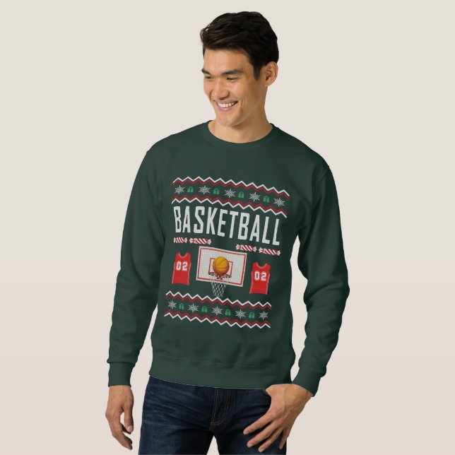 Basketball Ugly Christmas Sweater Sweatshirt (Vorne ganz)