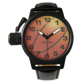 Basketball-Uhren für Monogramm Armbanduhr