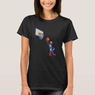 Basketball Uncle Sam 4. Juli Männer Junge Amerikan T-Shirt