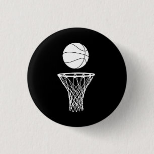 Basketball und Band-Knopf-Schwarzes Button
