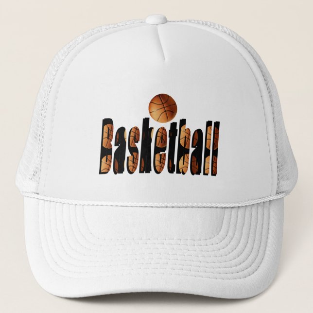 Basketball- und Basketballlogo, Truckerkappe (Vorderseite)