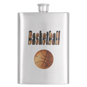 Basketball und Basketballname, klassischer Hüftkol Flachmann