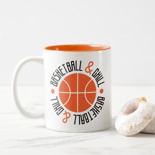 Basketball und Chill Zweifarbige Tasse