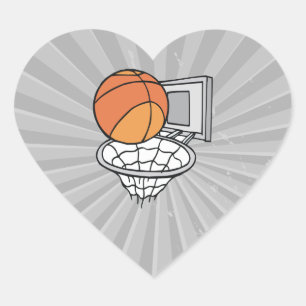 Basketball und Netzvektorgrafik Herz-Aufkleber