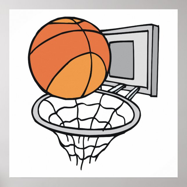 Basketball und Netzvektorgrafik Poster (Vorne)