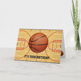 Basketball- und Platzdesign-Geburtstagskarte Karte