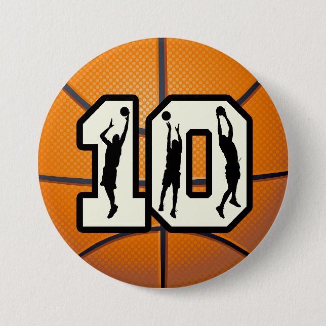 Basketball und Spieler der Nr.-10 Button (Vorderseite)