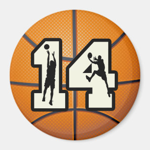 Basketball und Spieler der Nr.-14 Magnet