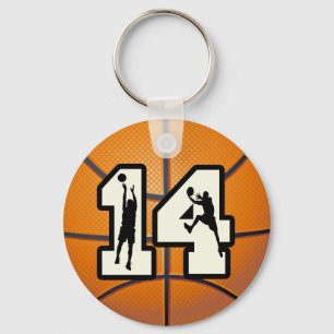 Basketball und Spieler der Nr.-14 Schlüsselanhänger