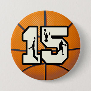 Basketball und Spieler der Nr.-15 Button