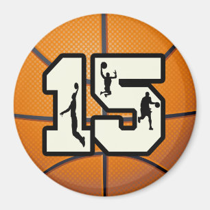 Basketball und Spieler der Nr.-15 Magnet