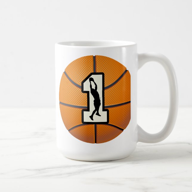 Basketball und Spieler der Nr.-1 Kaffeetasse (Rechts)