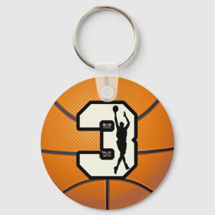 Basketball und Spieler der Nr.-3 Schlüsselanhänger