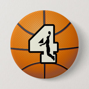 Basketball und Spieler der Nr.-4 Button
