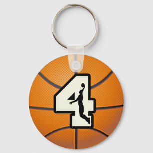 Basketball und Spieler der Nr.-4 Schlüsselanhänger
