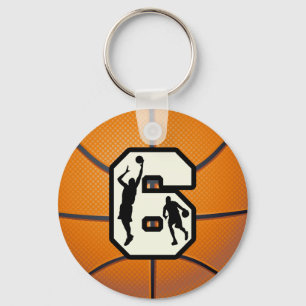 Basketball und Spieler der Nr.-6 Schlüsselanhänger