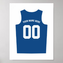 Basketball Uniform Poster personalisieren Blue