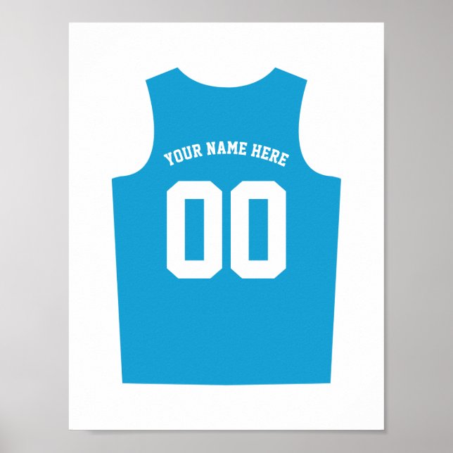 Basketball Uniform Poster personalisieren Light Bl (Vorne)