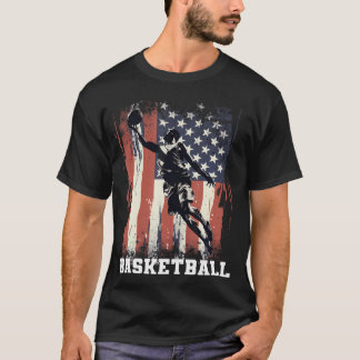 Basketball unterstützt das Team Flag USA Hoops Tra T-Shirt