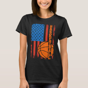 Basketball USA Flag Patriotic Basketballer US Bask T-Shirt