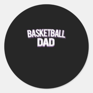 Basketball Vater - Funny Daddy Runder Aufkleber