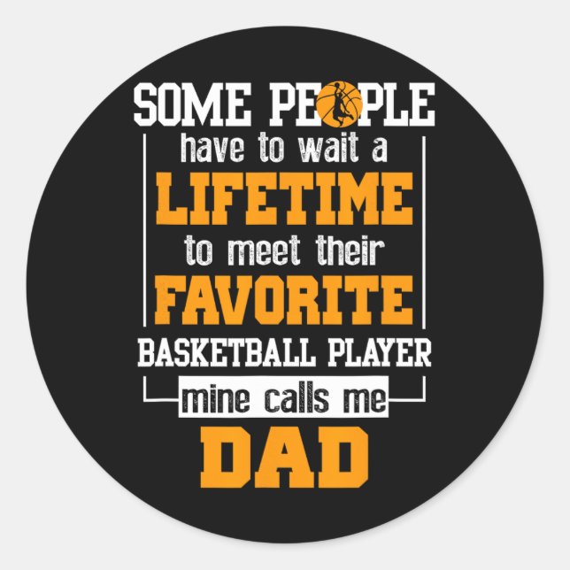 Basketball Vater Lebenszeit Lieblingsspielervater  Runder Aufkleber (Vorderseite)