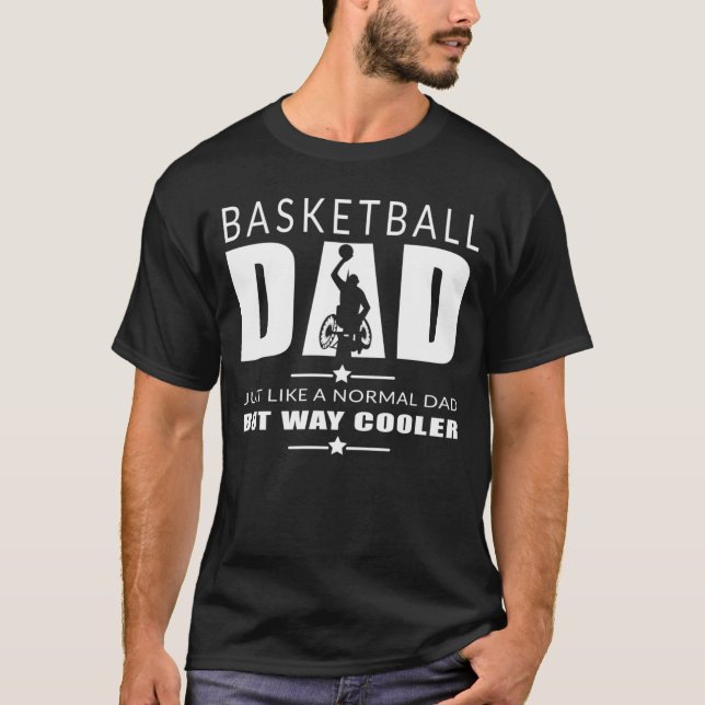 Basketball Vater Rollstuhl Basketball Cooler Vater T-Shirt (Vorderseite)