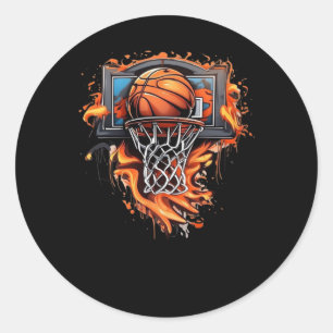 Basketball Vector Design Streetwear Collection Runder Aufkleber