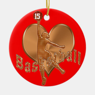 Basketball-Verzierungen mit ihrer ZAHL und NAMEN Keramikornament
