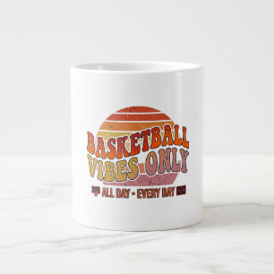 Basketball-Vibes Only Vintage-Sonnenuntergang-Spor Jumbo-Tasse