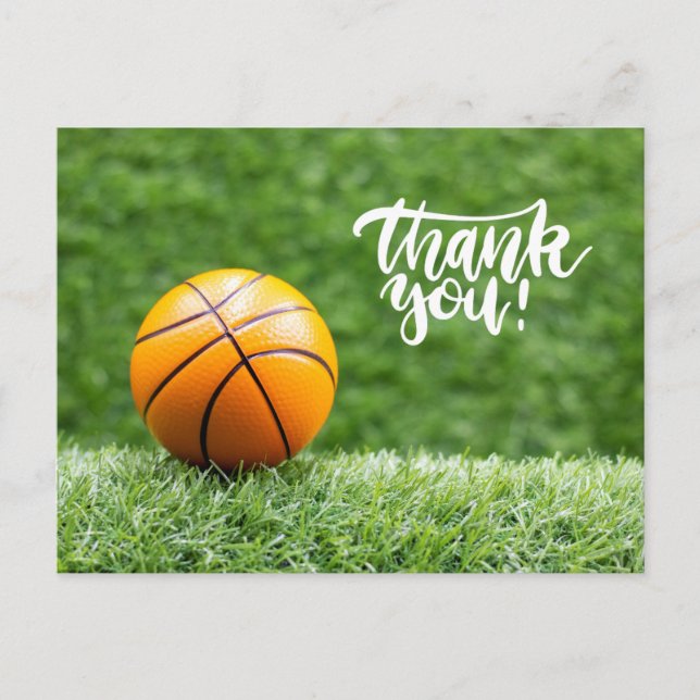 Basketball Vielen Dank Postkarte (Vorderseite)