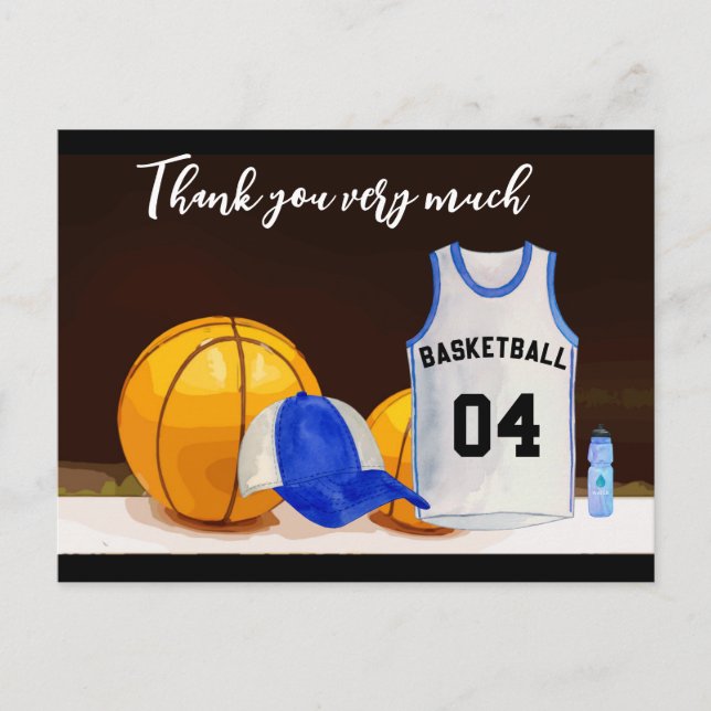 Basketball Vielen Dank vom Spieler Postkarte (Vorderseite)