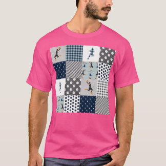 Basketball Vintag Patchwork T-Shirt