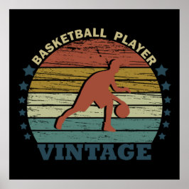Basketball-Vintager Spieler Poster