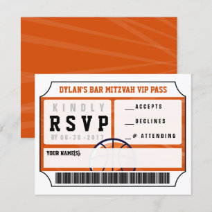 BASKETBALL VIP-ANTWORTKARTE Bar/Bat Mizwa Einladung